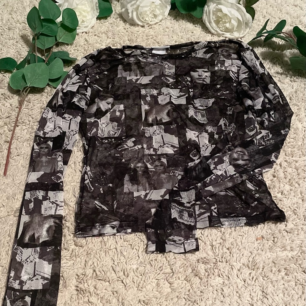 See through long sleeve shirt, size S